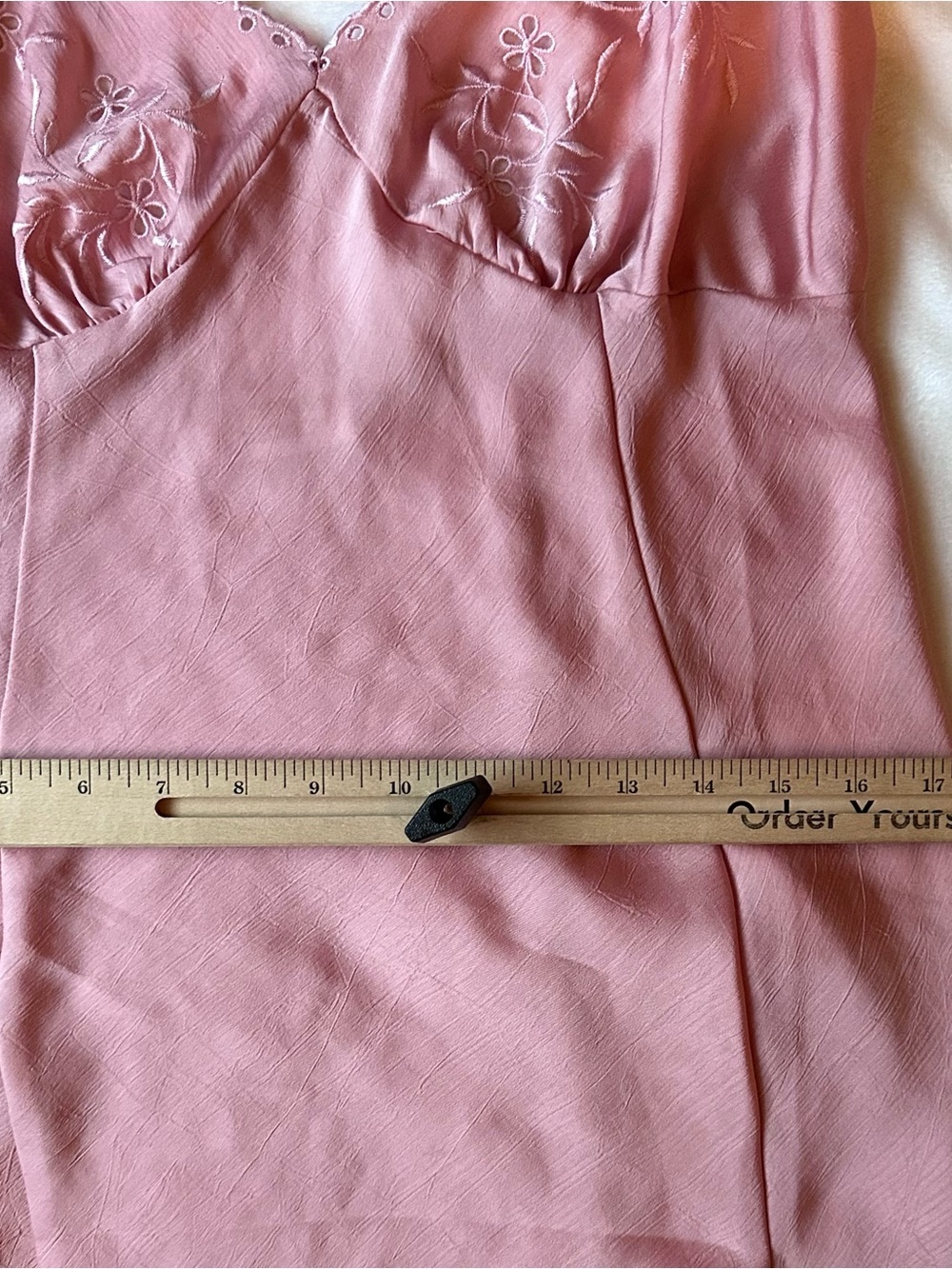 Vintage Victorias Secret Gold Label Pink Nightie Gown Maxi Slip Dress M Slit - Picture 4 of 10
